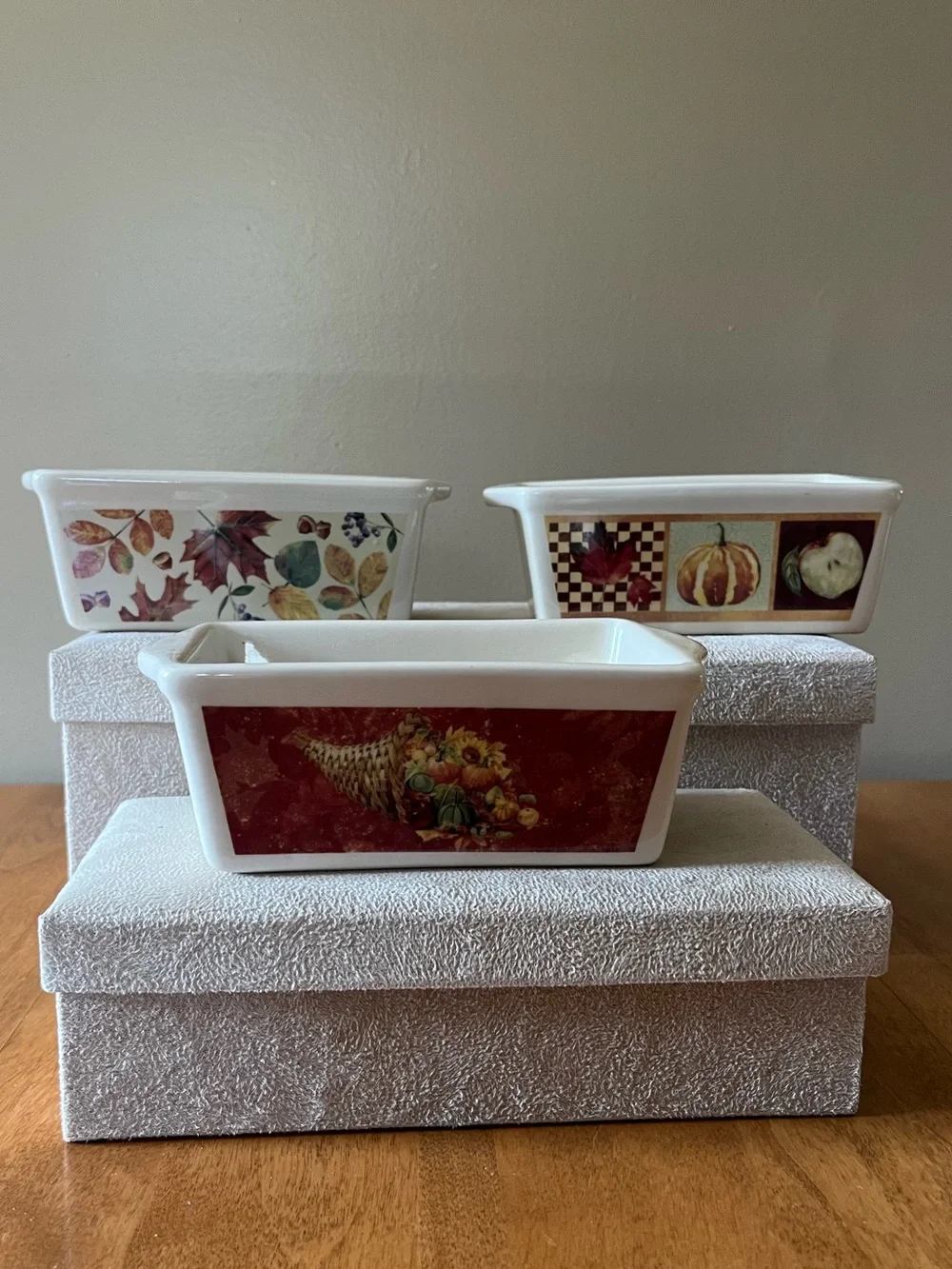 Autumn Harvest Stoneware Mini Loaf Pans By Nantucket, Set Of 3.